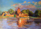 "Ранковий етюд на річці Шпрее", полотно,олія, 50 x 70 см., 2012р.