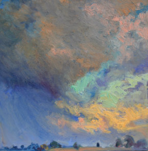 "Am Himmel" Öl auf Leinwand, 68 x 68 cm, 2013