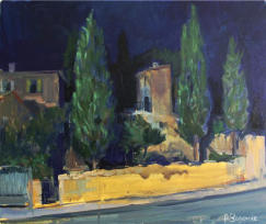 "Nacht in der Gordes", Öl auf Leinwand, 50 x 60 cm, 2011
