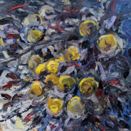 "Aufenthalt im Herbst", Öl auf Leinwand, 70 x 70 cm, 2012