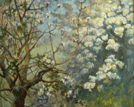 "Apfelbüte", Öl auf Leinwand, 100 x 120 cm, 2002