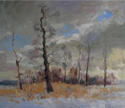 "Winterwolken", Öl auf Leinwand, 60 x 70 cm, 2008
