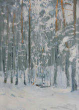 "Kiefern im Winter I", Öl auf Leinwand, 70 x 50 cm, 2010