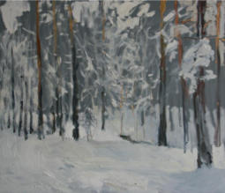 "Kiefern im Winter II", Öl auf Leinwand, 60 x 70 cm, 2010