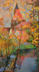 "Herbst in Beeskow", Öl auf Leinwand, 90 x 50 cm, 2006