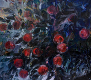 "Червоні яблука", полотно, олія, 70 x 80 cm, 2012