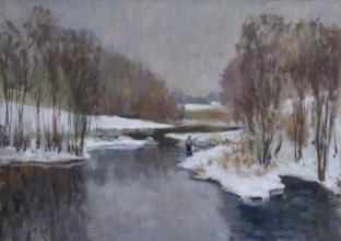 "Зимова рибалка",   полотно, олія, 50 x 70, 2009