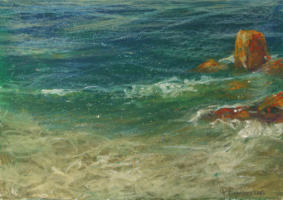 "Море і каміння" Воскова пастель, 30 x 42 cm, 2013 