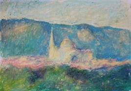  "Morgen über der Saint-Remy-De-Provence", Ölpastell, 21 x 30 cm, 2011