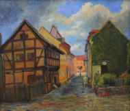 "Ältestes haus Beeskow", Öl auf Leinwand, 60 x 70 cm, 2003