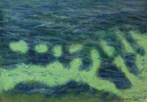 "Meeres mit geringer Tiefe II" Ölpastell, 30 x 42 cm, 2013
