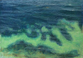 "Meeres mit geringer Tiefe I" Ölpastell, 30 x 42 cm, 2013