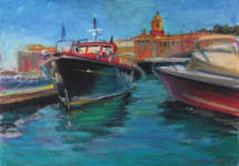 "Hafen von Saint Tropez" Ölpastell, 30 x 42 cm, 2013