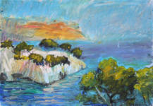 "Морська ідилія", воскова пастель, 20 x 30 см, 2011