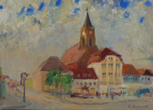 Marktplatz Beeskow, Öl auf Leinwand, 50 x 70 cm, 2014