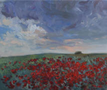"Purpurrot", Öl auf Leinwand, 60 x 70 cm, 2011