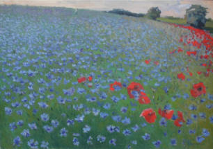 "Kornblumenfeld", Öl auf Leinwand, 70 x 100 cm, 2011