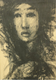 “Lúcia dos Santos” Acryl/Wellpappe auf Jutegewebe, 70 x 100 cm, 2016