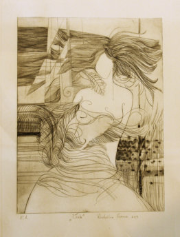 e. A 9/9 "Viola"  30x40 cm., Kupferstich