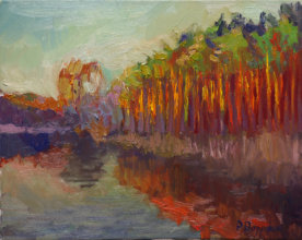 "Krümel von der Abendsonne" Öl auf Leinwand, 40 x 50 cm, 2015