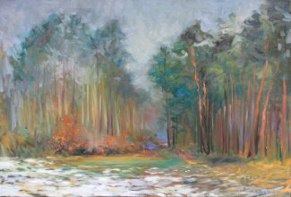"Winter, Waldlandschaft", l auf Leinwand, 50 x 70 cm, 2015