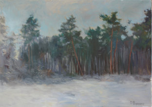 "Kiefern in Winterruhe" l auf Leinwand, 60 x 80 cm, 2015