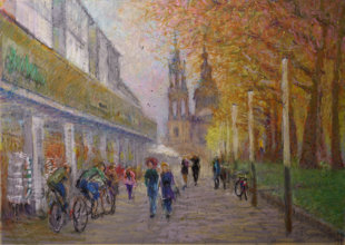 "Dresden Modern und Altstadt" V lpastell auf Papier 70x50 cm, 2015