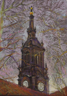 "Dreikönigskirche in Dresden" II, Ölpastell auf Papier 50x70 cm, 2015