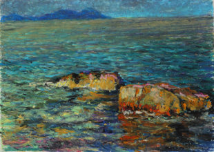  "Abend. Golfe de Saint-Tropez". Ölpastell auf Papier 29x42 cm, 2019