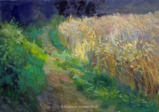 "На краю поля",  полотно, олія, 50 x 70 cm, 2015