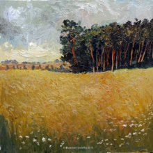 "Поле з сосновим лісом",  полотно, олія, 50 x 60 cm, 2015